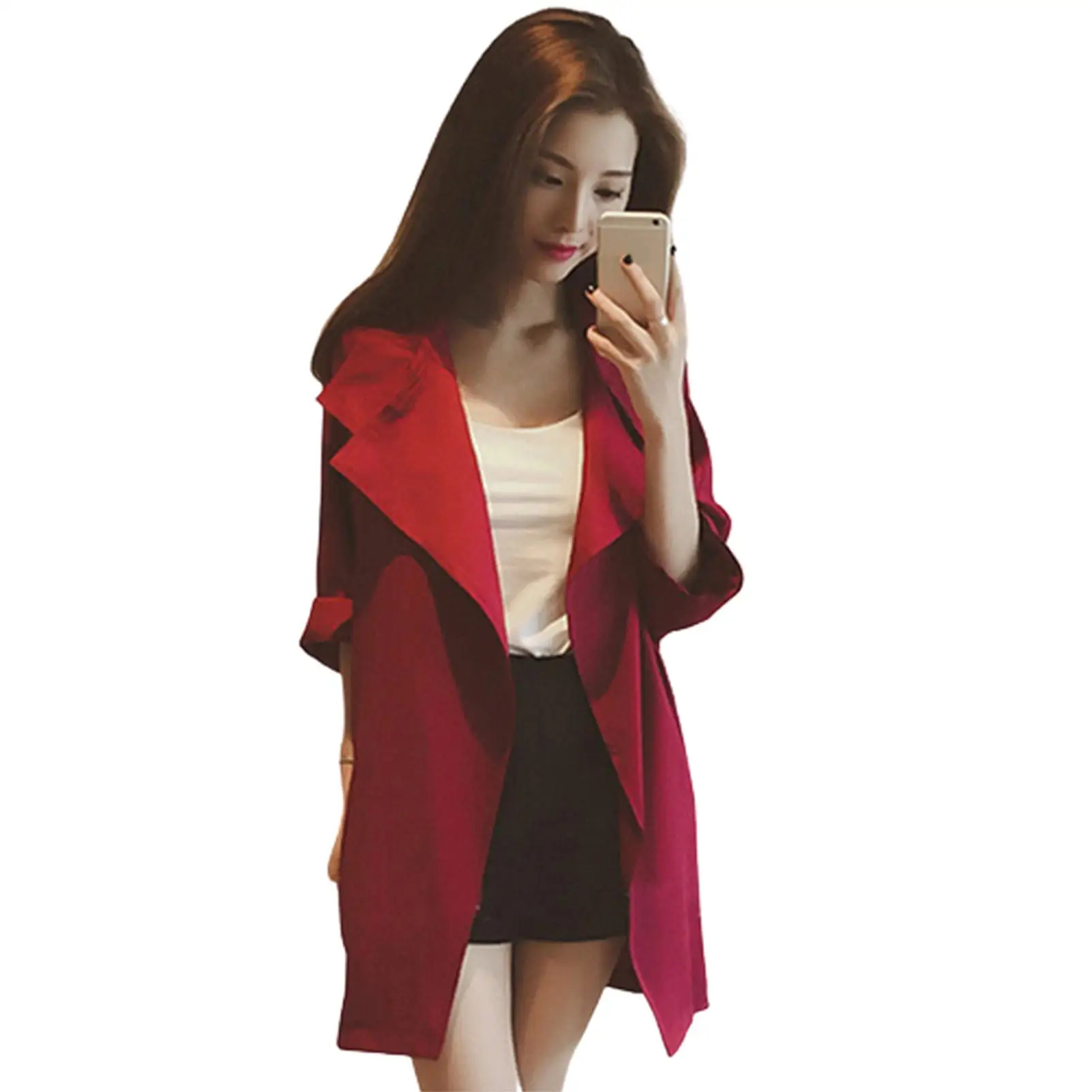 2020 Women Loose Solid Color Large Lapel Three-quarter Sleeve Trench Coat Cardigan Women's Clothing женская куртка femme veste
2020 Women Loose Solid Color Large Lapel Three-quarter Sleeve Trench Coat Cardigan Women's Clothing женская куртка femme veste