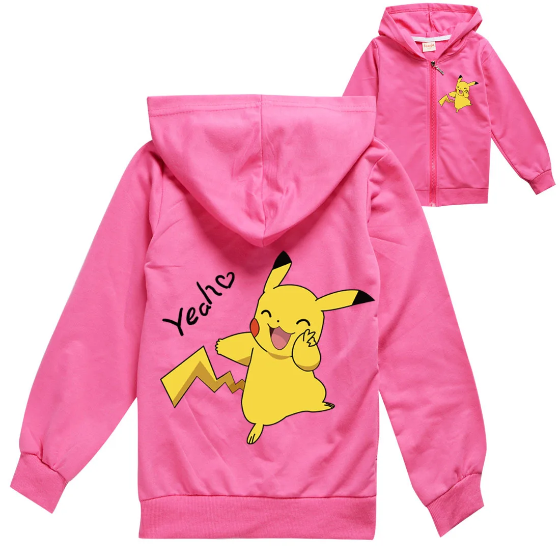 Детская куртка с изображением покемона модное пальто Пикачу для мальчиков и