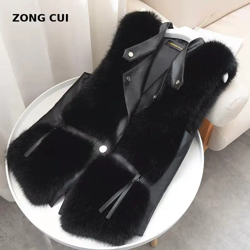 High quality faux fur coat women's elegant double faced fur button sleeveless jacket winter warm patchwork fur vest coat 2021
High quality faux fur coat women's elegant double faced fur button sleeveless jacket winter warm patchwork fur vest coat 2021