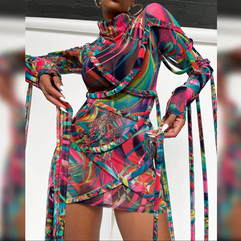 Women 2021 Fashion Sexy Ribbons Mesh Bodycon Dresses Long Sleeve Transparent Colorful Active Streetwear Mini Dress Club Vintage
Women 2021 Fashion Sexy Ribbons Mesh Bodycon Dresses Long Sleeve Transparent Colorful Active Streetwear Mini Dress Club Vintage