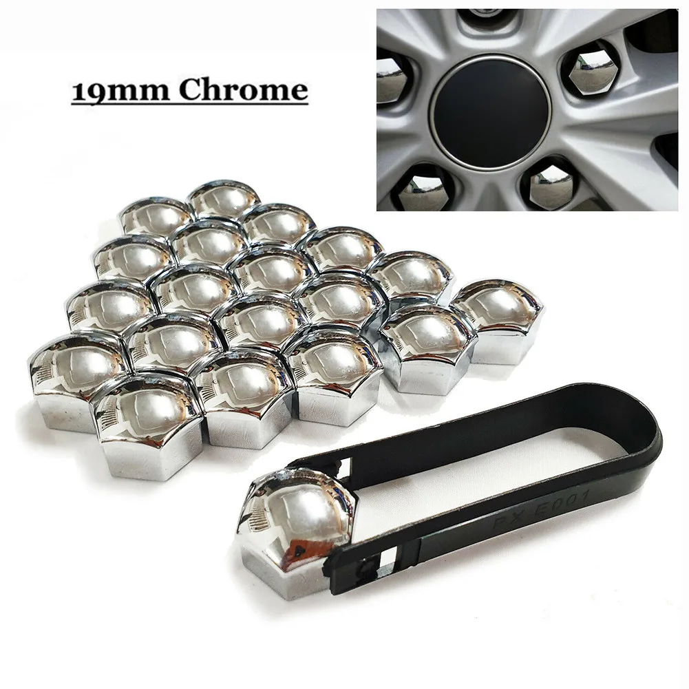 20Pcs Chrome Silver Wheel Nut Cap Bolt Covers FOR 19mm Universal Removal Clip Silver Car Exterior Decoration Nut Covers
20Pcs Chrome Silver Wheel Nut Cap Bolt Covers FOR 19mm Universal Removal Clip Silver Car Exterior Decoration Nut Covers