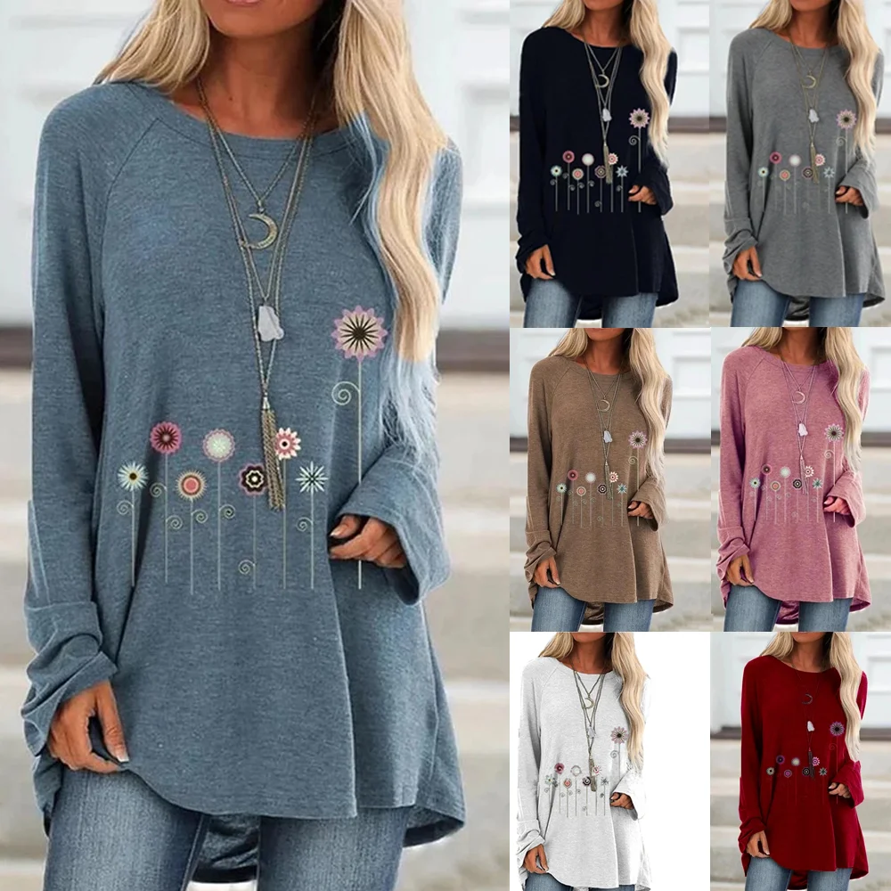 Plus Size 5XL Women Floral Print Irregular Hem Tshirt Vintage Long Sleeve T-Shirt Tops O-Neck Tee Shirt Clothings Top Femme
Plus Size 5XL Women Floral Print Irregular Hem Tshirt Vintage Long Sleeve T-Shirt Tops O-Neck Tee Shirt Clothings Top Femme