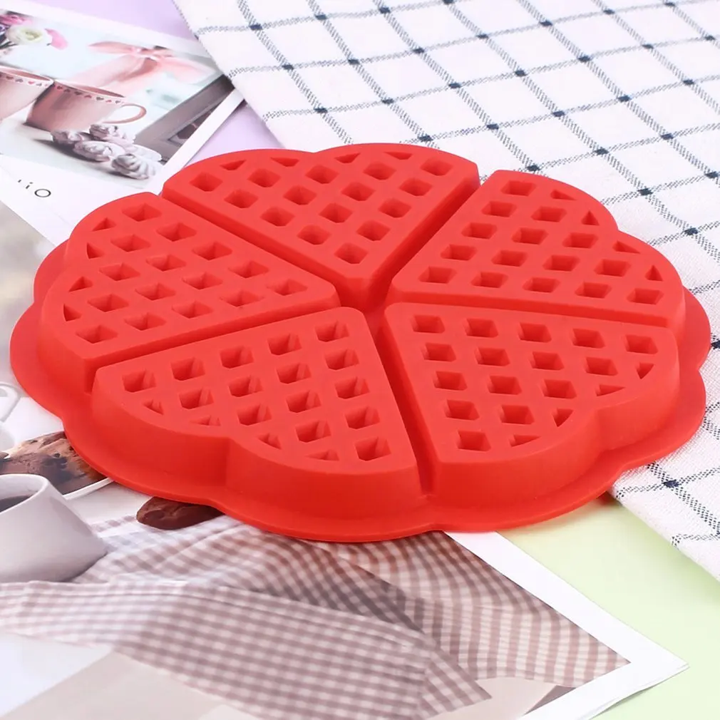 DIY High-temperature Baking Heart Shape Silicone Waffle Mold Cake Mould Non-stick Kitchen Bakeware Cooking Tool | Дом и сад