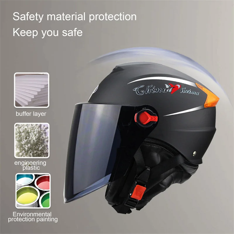 Мотоциклетный шлем, половинчатый шлем для скутера, мотоциклетный защитный шлем, летний солнцезащитный шлем унисекс
Мотоциклетный шлем, половинчатый шлем для скутера, мотоциклетный защитный шлем, летний солнцезащитный шлем унисекс