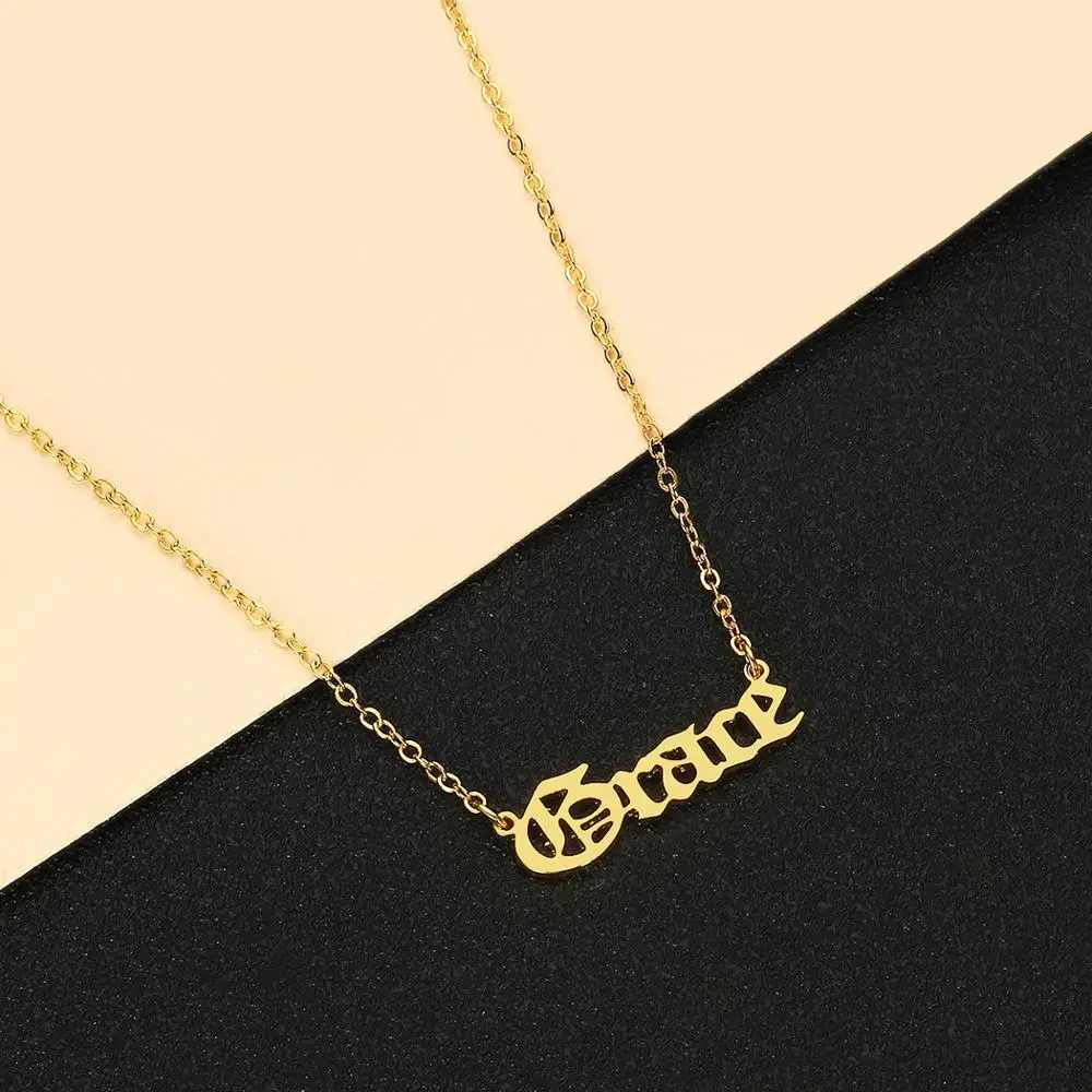 CHENGXUN Old English Pendant Necklace for Women Lady Grace Necklace Choker Collier Name Jewelry for Girlfriend Gold-plated
CHENGXUN Old English Pendant Necklace for Women Lady Grace Necklace Choker Collier Name Jewelry for Girlfriend Gold-plated