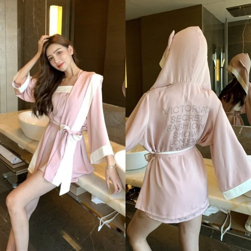 Internet Hot Nightgown Home Pajamas Set Rabbit Ears Coat Sexy Backless Ice Silk Satin Surface Slip Nightdress
Internet Hot Nightgown Home Pajamas Set Rabbit Ears Coat Sexy Backless Ice Silk Satin Surface Slip Nightdress