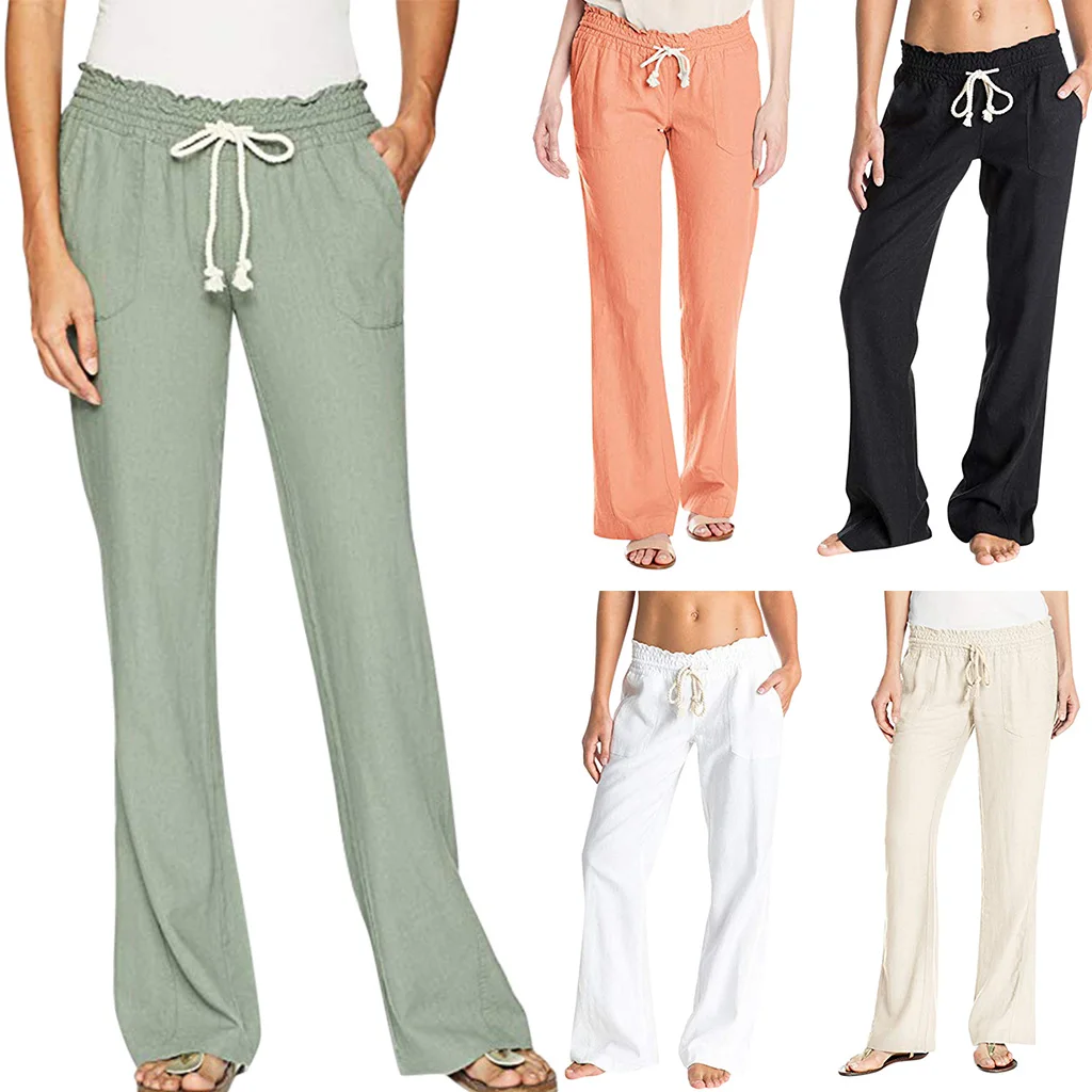 2021 High-waist Cotton and Linen Soft and Breathable Casual Pants Solid Stretch Lace-up Summer Women's Long and Ankle Pants OL
2021 High-waist Cotton and Linen Soft and Breathable Casual Pants Solid Stretch Lace-up Summer Women's Long and Ankle Pants OL