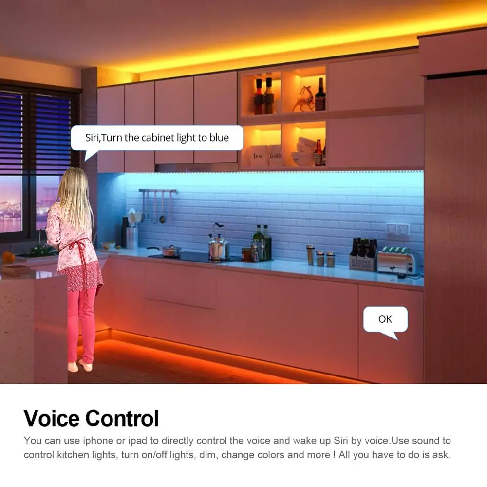 Светодиодная лента Homekit умная Led полоска с голосовым управлением и через