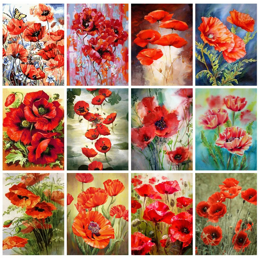 HUACAN Diamond Embroidery 5D Set Poppy DIY Diamond Painting Mosaic Flower Picture Of Rhinestones Bedroom Decoration 
HUACAN Diamond Embroidery 5D Set Poppy DIY Diamond Painting Mosaic Flower Picture Of Rhinestones Bedroom Decoration