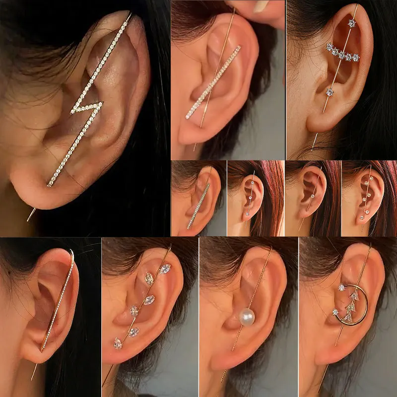 New Piercing Earrings For Women 2021Trend Korean Ear Needle Zircon Ear Hooks Fashion Jewelry Grunge Earrings For Girls Wholesale
New Piercing Earrings For Women 2021Trend Korean Ear Needle Zircon Ear Hooks Fashion Jewelry Grunge Earrings For Girls Wholesale