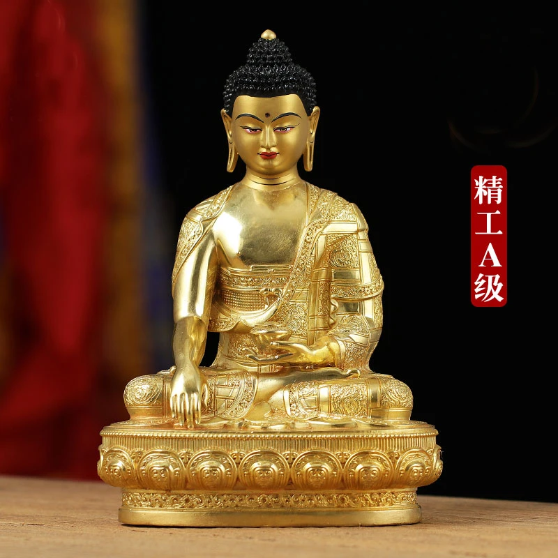 Sakyamuni pure copper gilded color painting Nepal Sakyamuni copper Buddha ornament
Sakyamuni pure copper gilded color painting Nepal Sakyamuni copper Buddha ornament