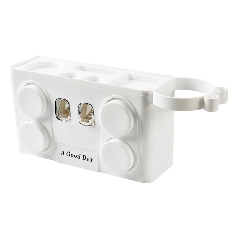 1 pc multifunction automatic toilet dispenser toothpaste holder with suction cup storage media mount on dryer wall 
1 pc multifunction automatic toilet dispenser toothpaste holder with suction cup storage media mount on dryer wall