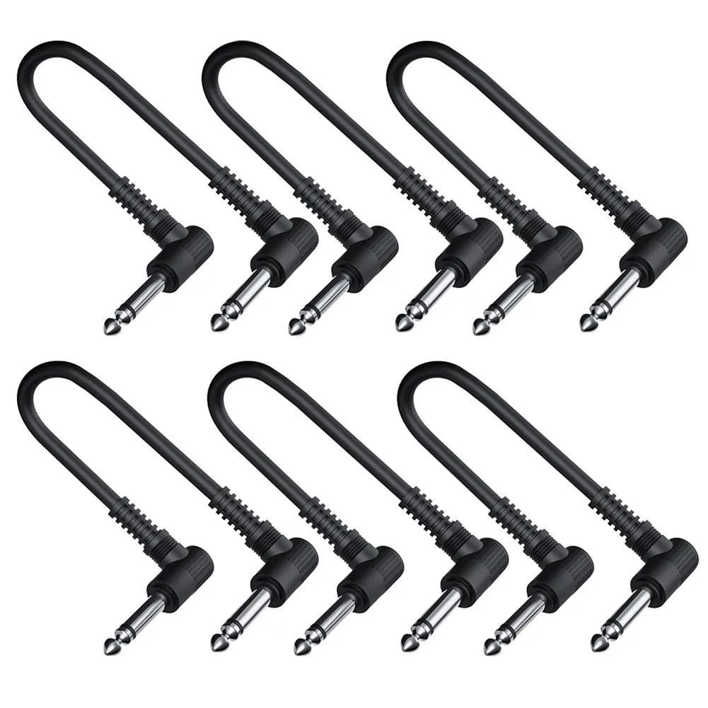 6Pcs Guitar To Effect Pedal Board Cable Patch Cord 6 Inch Right Angle 1/4 To Mono Right Angle TS Plug PVC Jacket
6Pcs Guitar To Effect Pedal Board Cable Patch Cord 6 Inch Right Angle 1/4 To Mono Right Angle TS Plug PVC Jacket