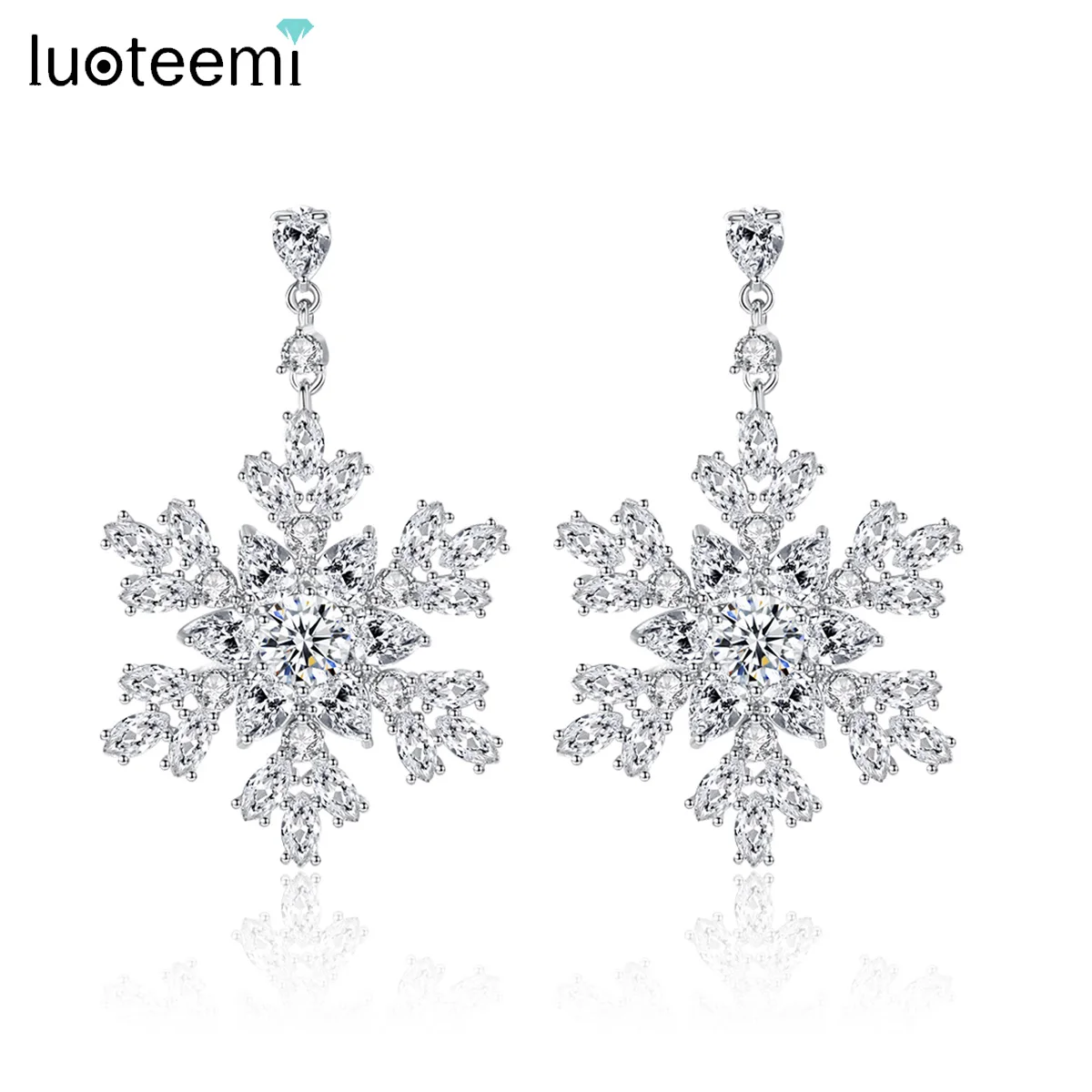 LUOTEEMI Luxury Snowflake Drop Earrings for Women Wedding Engagement Party Fashion Jewelry Boucles D Oreille Femme Bijoux Gifts
LUOTEEMI Luxury Snowflake Drop Earrings for Women Wedding Engagement Party Fashion Jewelry Boucles D Oreille Femme Bijoux Gifts