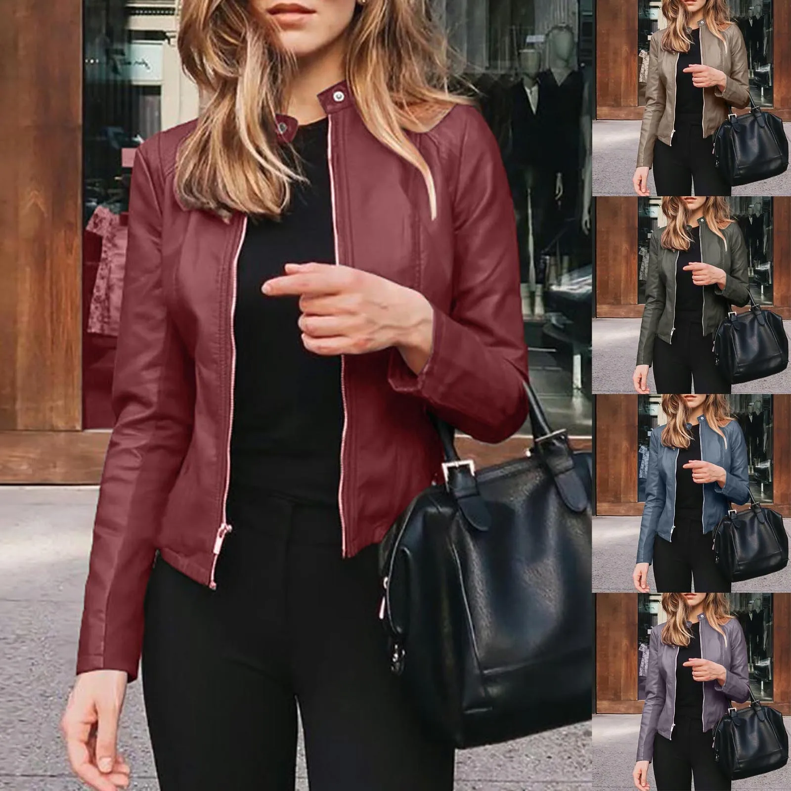 New Faux Leather Jackets For Women Outerwear Pockets Zipper Coat Slim Motorcycle Suit Jacket Female Streetwear Korean PU Tops
New Faux Leather Jackets For Women Outerwear Pockets Zipper Coat Slim Motorcycle Suit Jacket Female Streetwear Korean PU Tops