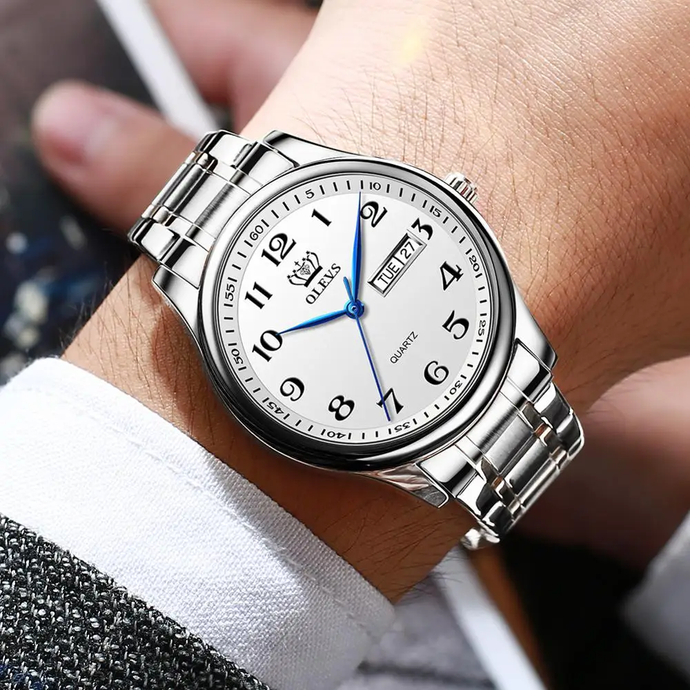 Number Men Watches Stainless Steel Luxury Brand Man Wristwatches Quartz Waterproof Week Male Watch Relogio Masculino Date
Number Men Watches Stainless Steel Luxury Brand Man Wristwatches Quartz Waterproof Week Male Watch Relogio Masculino Date