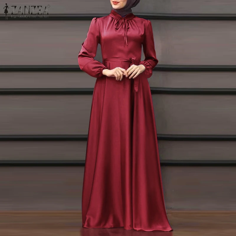 Muslim Women Full Sleeve Maxi Dress 2022 ZANZEA Autumn O-Neck Ankle Length Party Elegant Belt Big Swing Vestidos Elegant Robe
Muslim Women Full Sleeve Maxi Dress 2022 ZANZEA Autumn O-Neck Ankle Length Party Elegant Belt Big Swing Vestidos Elegant Robe
