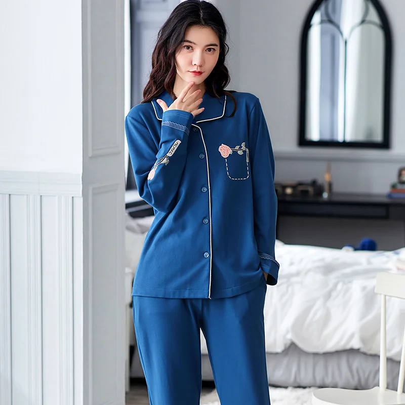 Spring Autumn Womens Pajamas Sets 100% Cotton Long Sleeve Sleepwear Cardigan Femme Lounge Pijama Mujer Plus Size XXXL
Spring Autumn Womens Pajamas Sets 100% Cotton Long Sleeve Sleepwear Cardigan Femme Lounge Pijama Mujer Plus Size XXXL