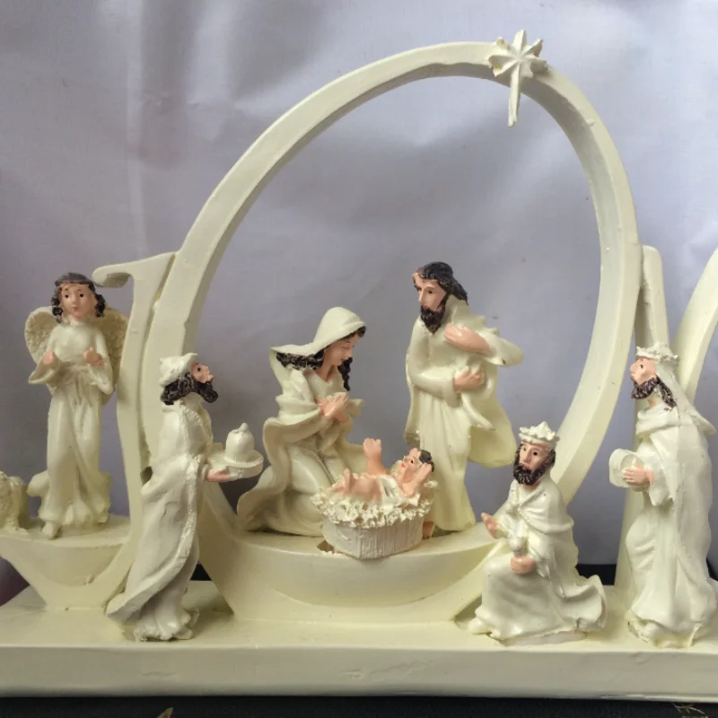 Estatua de personaje de pesebre cristiano, católica, artesanía de Material de resina, linterna LED, decorae Navidad
Estatua de personaje de pesebre cristiano, católica, artesanía de Material de resina, linterna LED, decorae Navidad