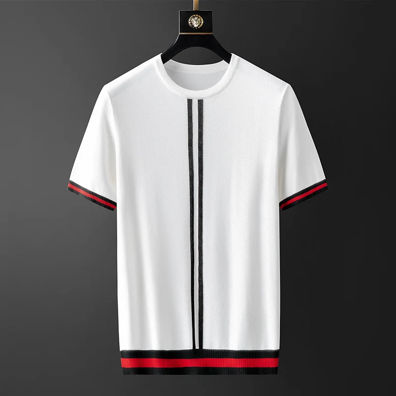 New Summer Mens T-shirts Luxury Round Collar Short Sleeve Kintted Casual Male T-shirts Fashion Slim Fit Man T-shirts 3xl
New Summer Mens T-shirts Luxury Round Collar Short Sleeve Kintted Casual Male T-shirts Fashion Slim Fit Man T-shirts 3xl