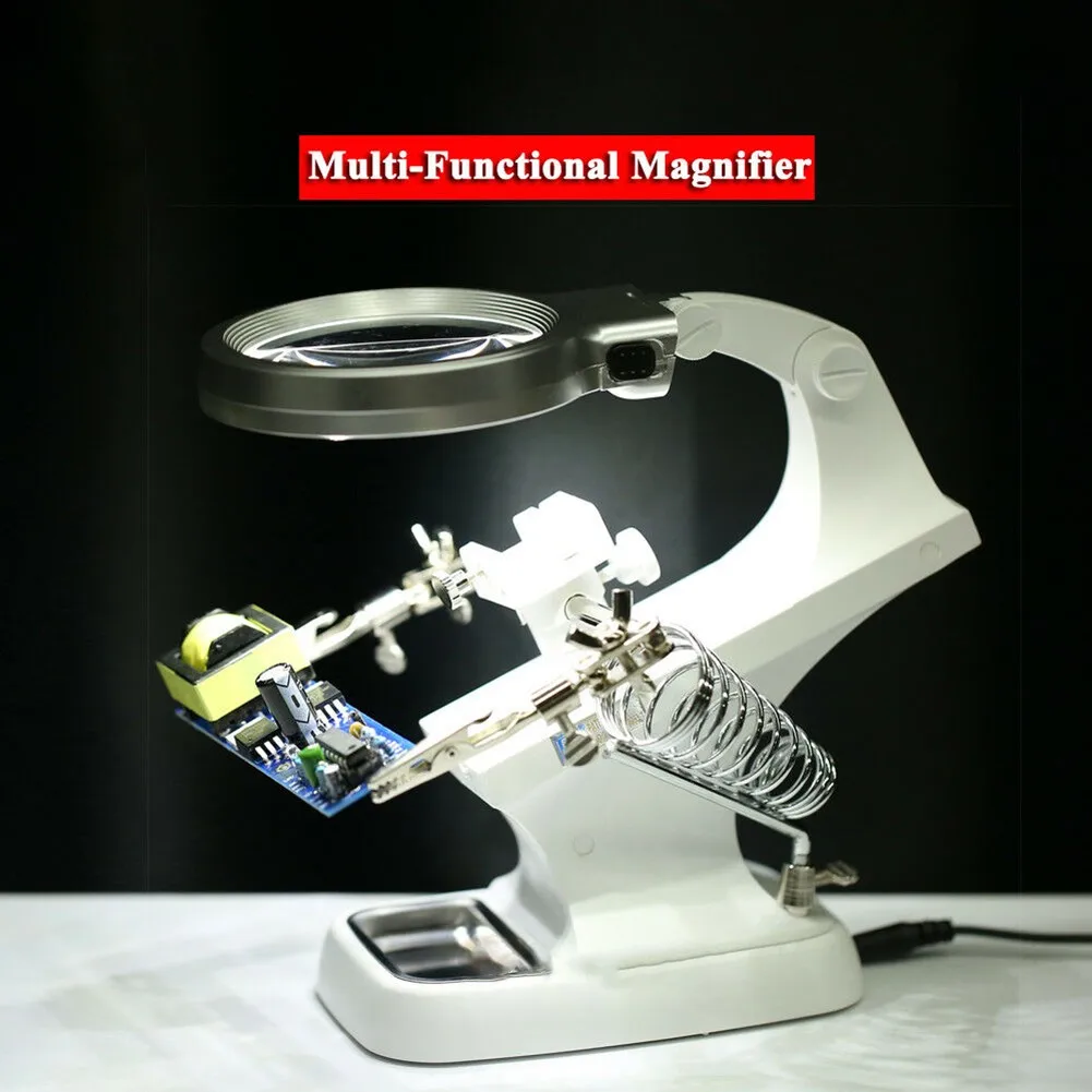 10LED Helping Hand Magnifying Soldering IRON Stand Lens Magnifier Clamp W/Clip White Chuda LED Lamp Repair Lamp Table Lamp
10LED Helping Hand Magnifying Soldering IRON Stand Lens Magnifier Clamp W/Clip White Chuda LED Lamp Repair Lamp Table Lamp