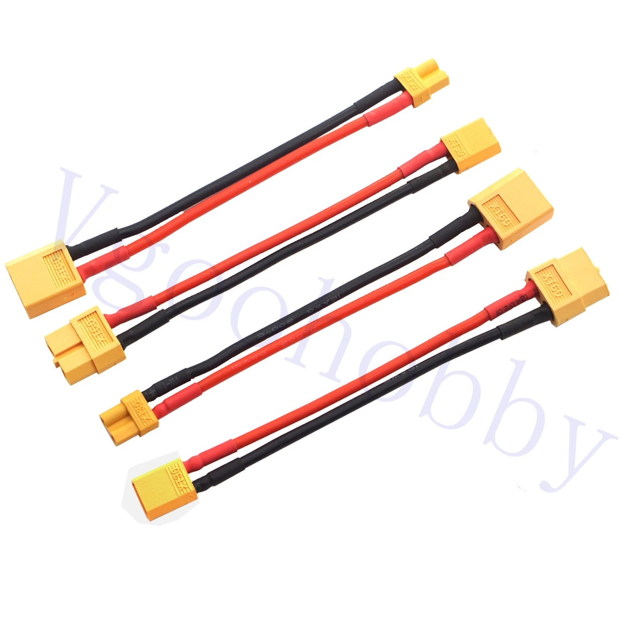 

2Pairs XT30 Connector to XT60 Plug Female Male Adapter w/ 10cm 16AWG Silicone Cable Wire for RC FPV Drone Lipo NiMH Charger ESC