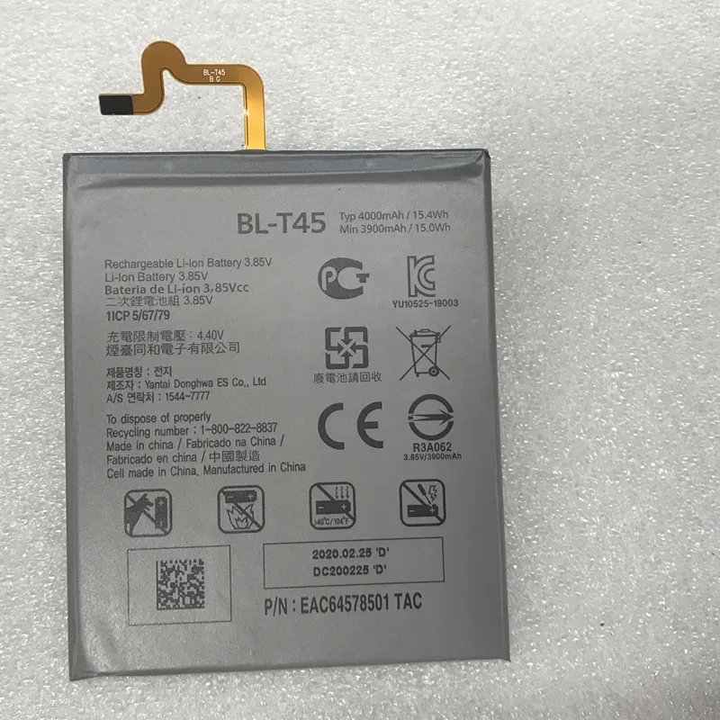 2020 New Original High Quality Battery BL-T45 4000mAh Batteria for LG BL-T45 15.4Wh
2020 New Original High Quality Battery BL-T45 4000mAh Batteria for LG BL-T45 15.4Wh