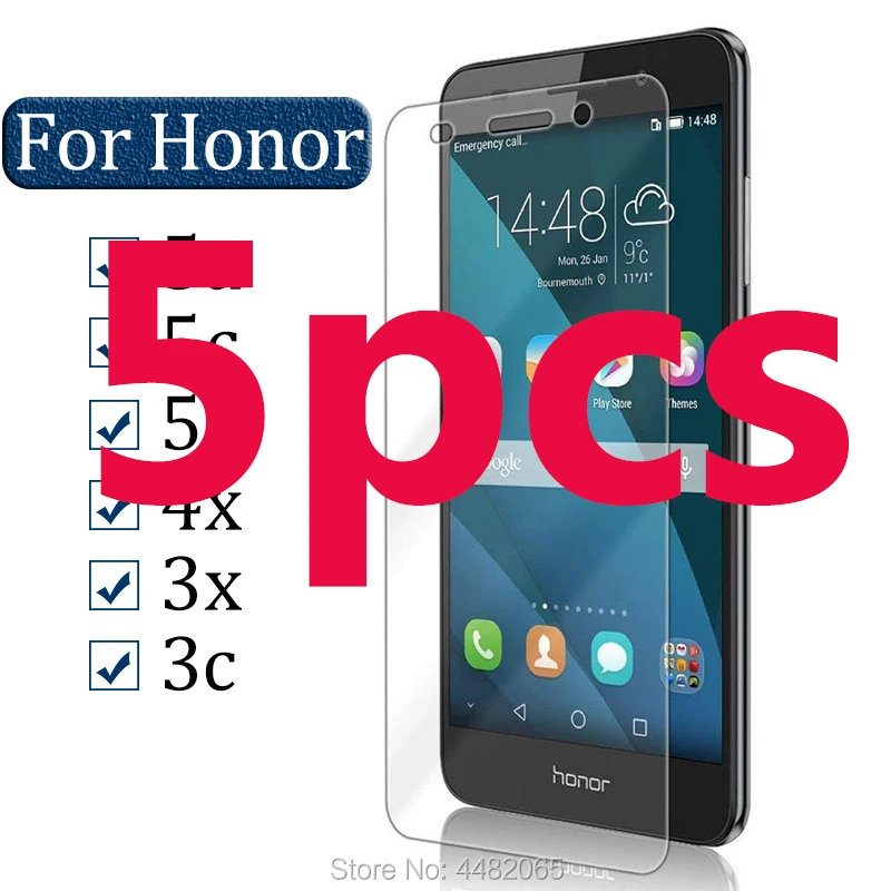 5 шт. Защитное стекло для honor 5a 5c защита экрана 5x 4x 3x 3c huawei a5 c5 x5 закаленное a c пленка