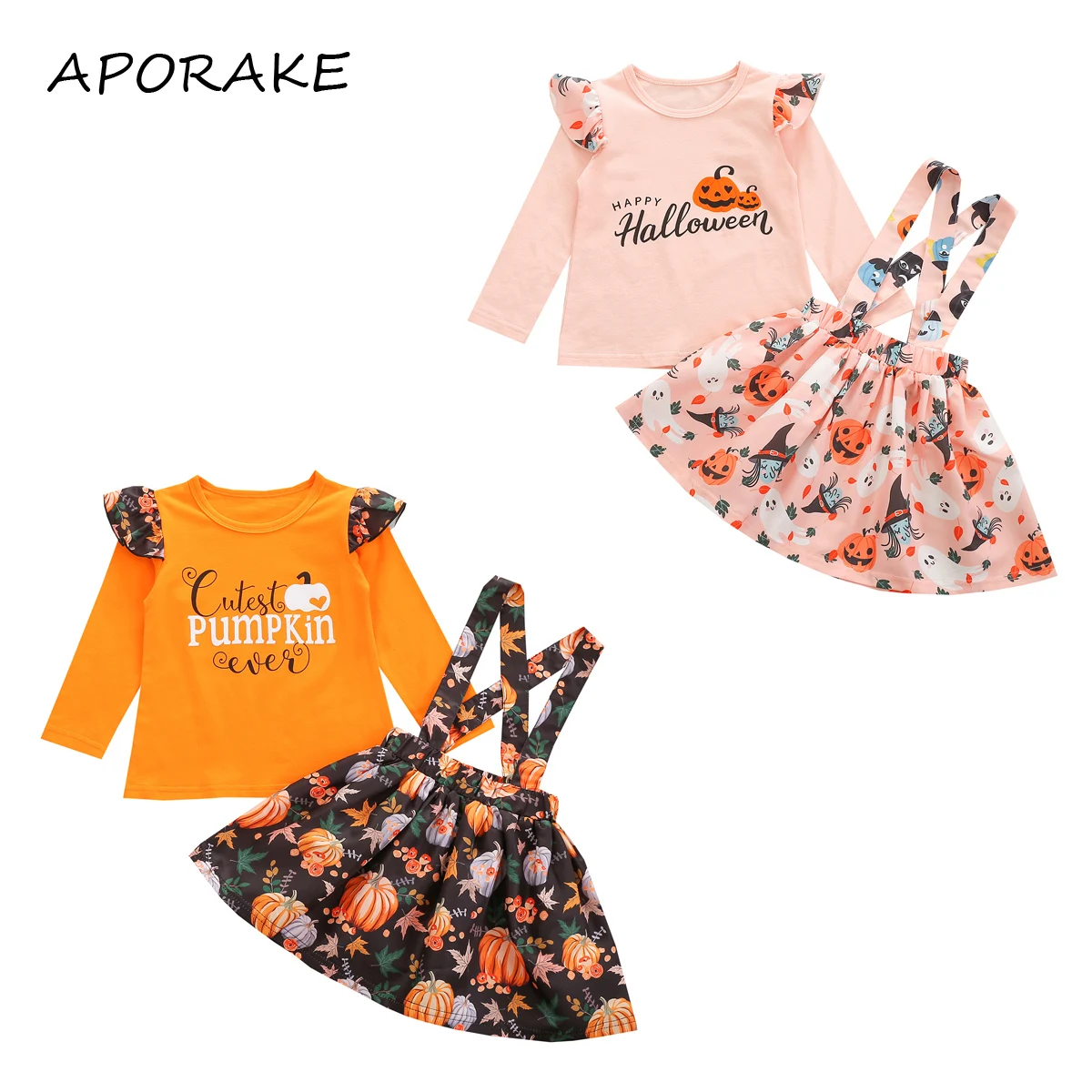 1-6Y Kids Baby Girl Halloween Clothing Set Fly Long Sleeve Letter Print T-shirt Top+Pumpkin Straps Skirt Sweet Toddler 2pcs 2021
1-6Y Kids Baby Girl Halloween Clothing Set Fly Long Sleeve Letter Print T-shirt Top+Pumpkin Straps Skirt Sweet Toddler 2pcs 2021