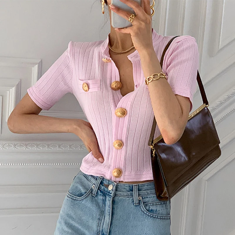 Korean Fashion Women Cardigan Knitted Sweater Autumn Short Sleeve Single Breasted O-Neck Cardigans Casual Fashion Femme Coat B60
Korean Fashion Women Cardigan Knitted Sweater Autumn Short Sleeve Single Breasted O-Neck Cardigans Casual Fashion Femme Coat B60