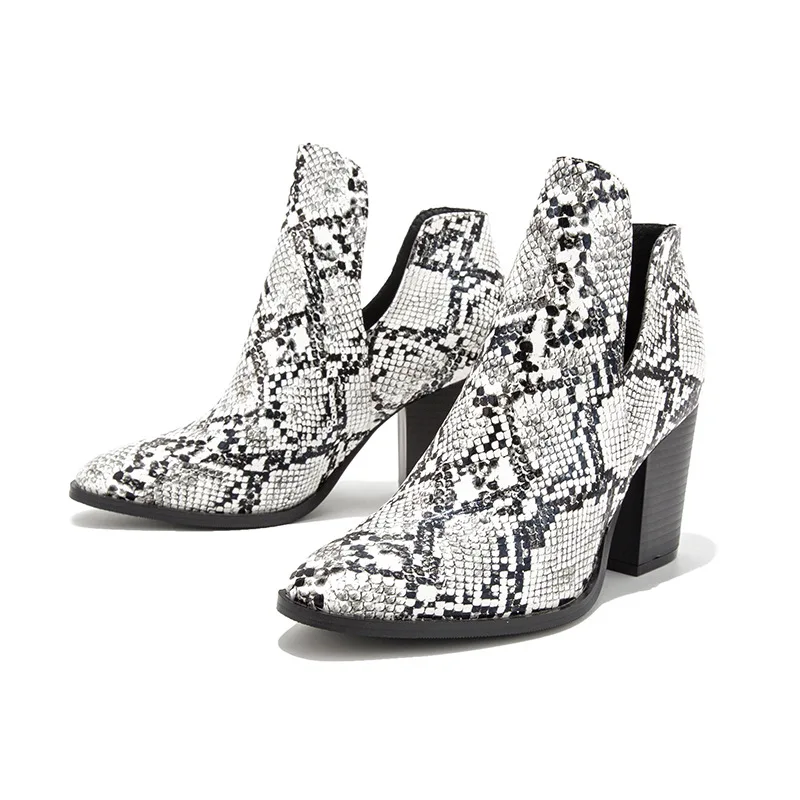 WETKISS 2021 Women Boots Snakeskin Ankle Boots Thick Heel Slip On Pointed Toe Boots Female Fashion Spring Shoes Plus Size 43
WETKISS 2021 Women Boots Snakeskin Ankle Boots Thick Heel Slip On Pointed Toe Boots Female Fashion Spring Shoes Plus Size 43