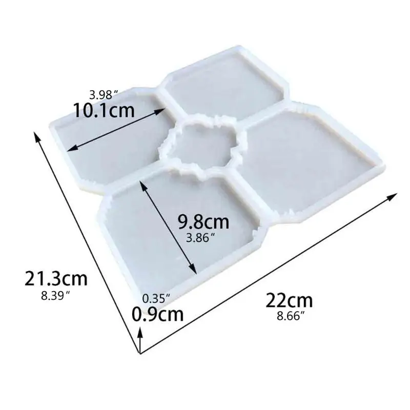 Silicone 5 in 1 Large Interlocked Coaster Mold Irregular Cup Bowl Mats Epoxy Resin Mold Geode Agate Slice Molds Art Tool
Silicone 5 in 1 Large Interlocked Coaster Mold Irregular Cup Bowl Mats Epoxy Resin Mold Geode Agate Slice Molds Art Tool