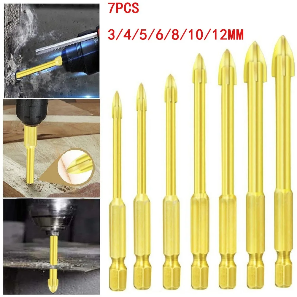 7 Pcs Carbide Glass Drill Bits 1/4'' W/ Hex Shank Efficient Universal Drilling Tool For Woodworking Tools Accessories
7 Pcs Carbide Glass Drill Bits 1/4'' W/ Hex Shank Efficient Universal Drilling Tool For Woodworking Tools Accessories