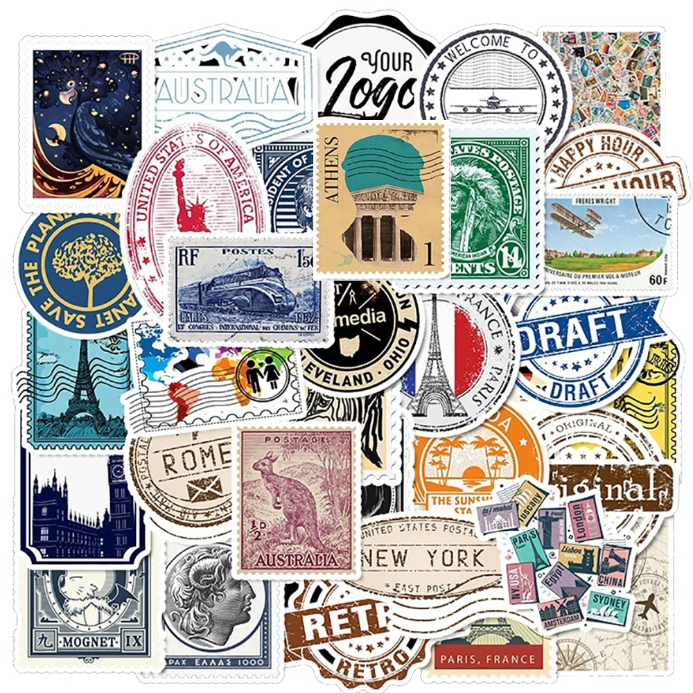 10/30/50PCS Travel Stamp Retro Stickers Skateboard Suitcase Luggage Motorcycle Laptop Travel Waterproof Decal Sticker for Kids
10/30/50PCS Travel Stamp Retro Stickers Skateboard Suitcase Luggage Motorcycle Laptop Travel Waterproof Decal Sticker for Kids