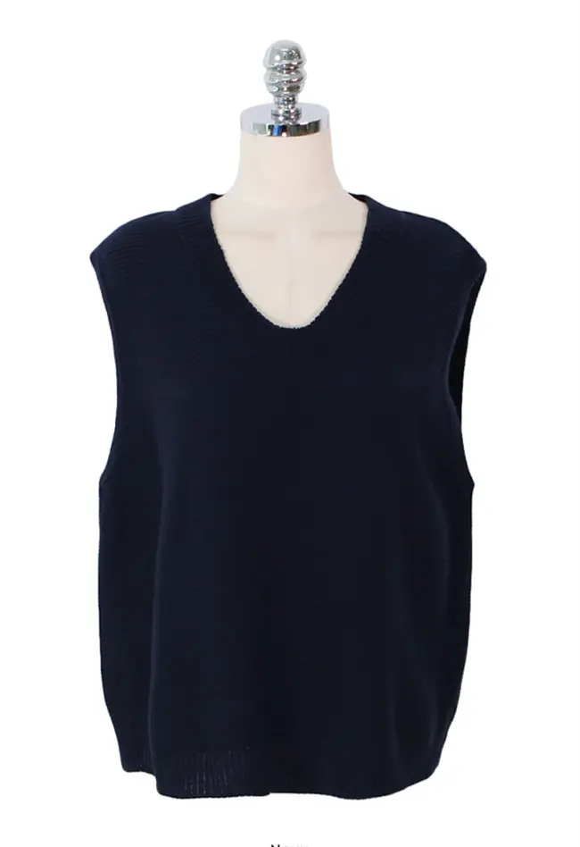 Solid loose sweater spring autumn Women's vest knitted vest v neck joker knitted vest womens vests winter outerwear plus size