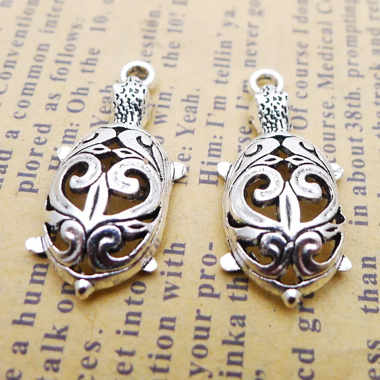 20pcs/Lot 13x25mm Tortoise Hollow Charms Antique Silver Color Pendants for DIY Jewelry Making Charm 
20pcs/Lot 13x25mm Tortoise Hollow Charms Antique Silver Color Pendants for DIY Jewelry Making Charm
