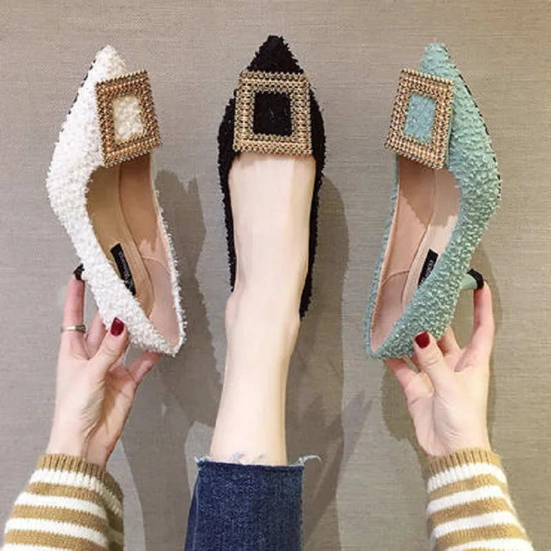 2020 spring new ladies fashion high heels wild comfortable shallow mouth square buckle pointed toe thin women's shoes
2020 spring new ladies fashion high heels wild comfortable shallow mouth square buckle pointed toe thin women's shoes