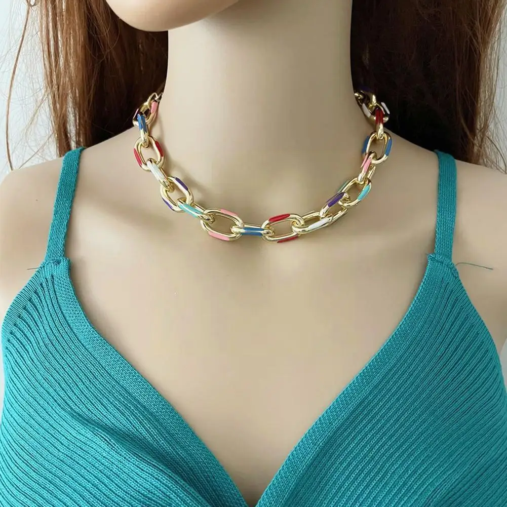Punk Chunky Thick Chain Choker Necklace Goth Gothic Printed Short Clavicle Necklaces Collar Jewelry For Women Girls K2h8
Punk Chunky Thick Chain Choker Necklace Goth Gothic Printed Short Clavicle Necklaces Collar Jewelry For Women Girls K2h8