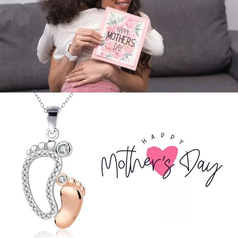 Big Feet And Small Feet Pendant Silver Rose Alloy Crystal Necklace Gift For Mother's Day Choker Valentine's Day Jewelry KX4C
Big Feet And Small Feet Pendant Silver Rose Alloy Crystal Necklace Gift For Mother's Day Choker Valentine's Day Jewelry KX4C