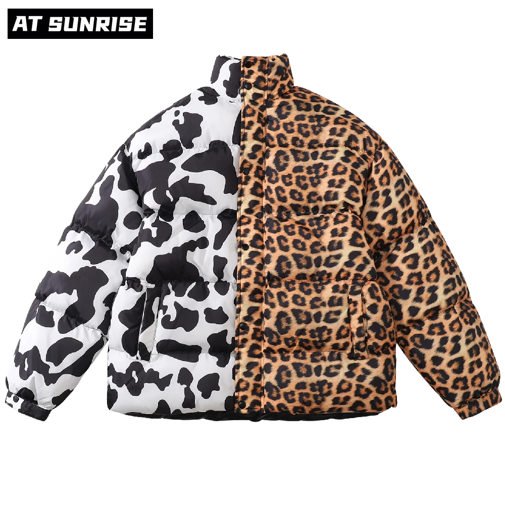 Hip Hop Streetwear Patchwork Padded Jacket Harajuku Leopard Print Cow Pattern Parka Jacket Coat 2021 Men Winter Windbreaker
Hip Hop Streetwear Patchwork Padded Jacket Harajuku Leopard Print Cow Pattern Parka Jacket Coat 2021 Men Winter Windbreaker
