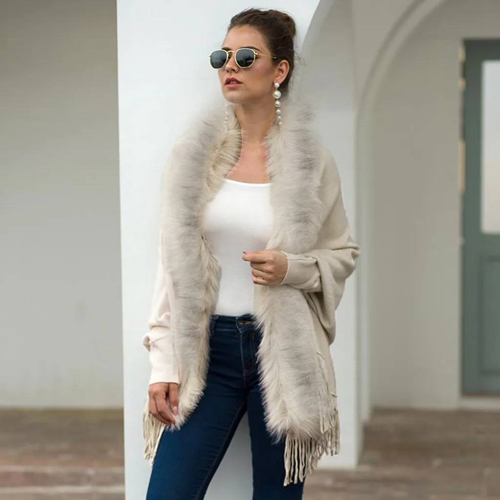 JAYCOSIN Fashion Women Faux Fur Collar Coat Batwing Sleeve Loose Casual Warm Cardigan Shawl Sweater Autumn Winter Top Women 910
JAYCOSIN Fashion Women Faux Fur Collar Coat Batwing Sleeve Loose Casual Warm Cardigan Shawl Sweater Autumn Winter Top Women 910