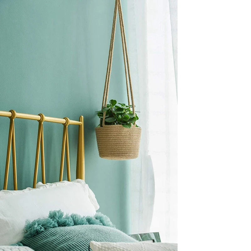 Hanging Rope Planter Baskets with Long Hanging Rope, Hand Woven Plant Holder Decorative Flower Pot Holder for Home Decor
Hanging Rope Planter Baskets with Long Hanging Rope, Hand Woven Plant Holder Decorative Flower Pot Holder for Home Decor