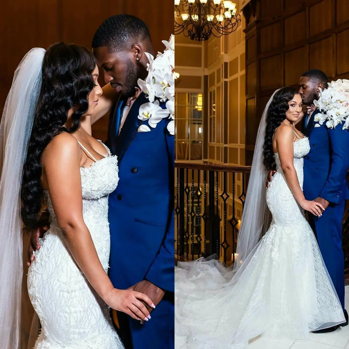 African Mermaid Wedding Dresses Spaghetti Straps Lace Plue Size Bridal Gowns Ruffles Sweep Train vestido de novia
African Mermaid Wedding Dresses Spaghetti Straps Lace Plue Size Bridal Gowns Ruffles Sweep Train vestido de novia