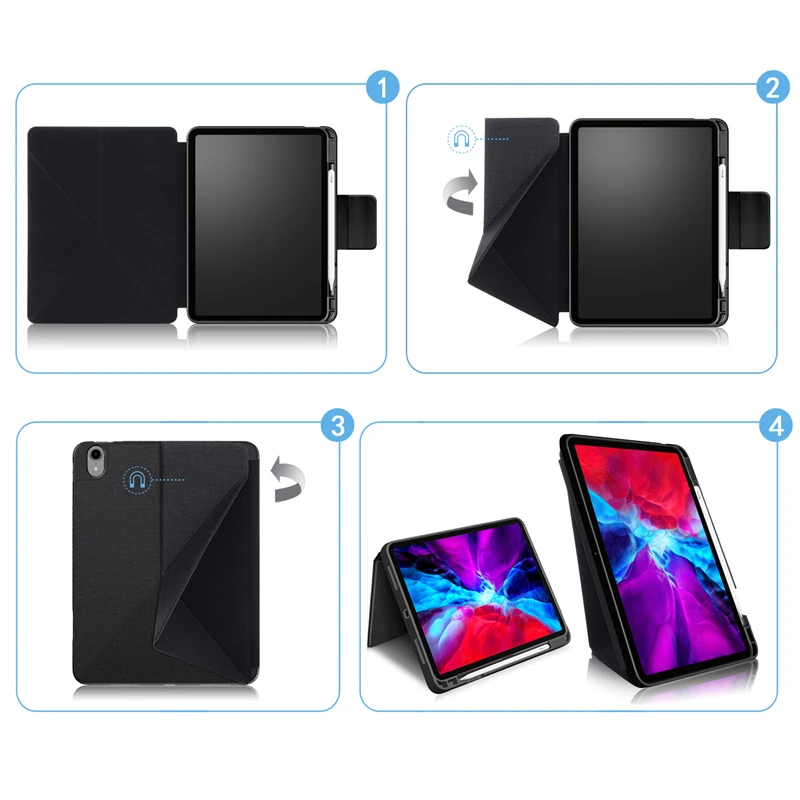 Case for iPad Air 4 Case 10.9'' Inch 2020/iPad Pro 11 2018 Rebound Magnetic Folding Air 4 Case Slim Cover for iPad Air 4
Case for iPad Air 4 Case 10.9'' Inch 2020/iPad Pro 11 2018 Rebound Magnetic Folding Air 4 Case Slim Cover for iPad Air 4