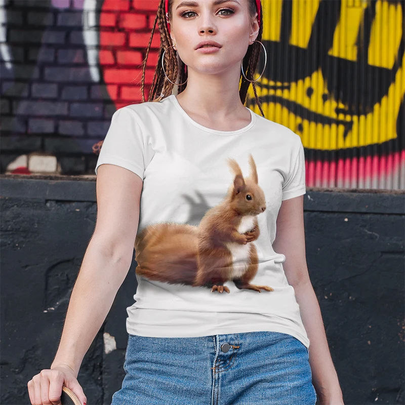 Cute Animal Squirrel Penguin 3D Printing T-shirt Simple Girl Comfortable Sports Summer Hot O-neck Short-sleeved Female
Cute Animal Squirrel Penguin 3D Printing T-shirt Simple Girl Comfortable Sports Summer Hot O-neck Short-sleeved Female