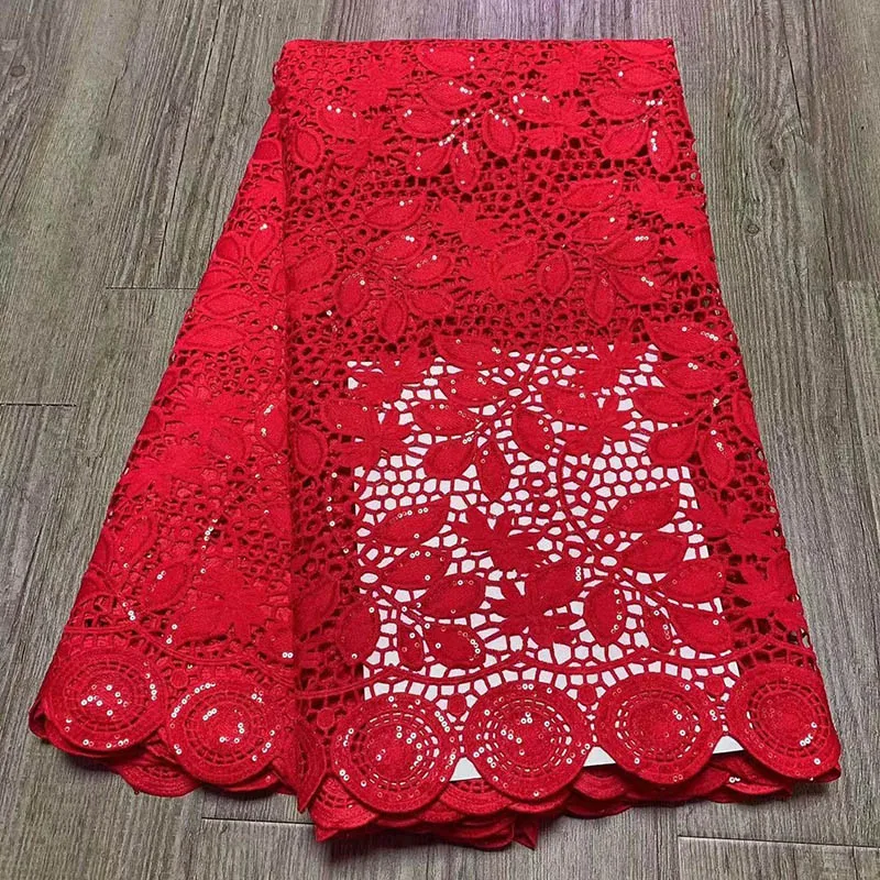 Big Red Nigerian African Lace Fabric 2022 High Quality Sequins Cotton French Lace Guipure Cord Lace Fabric For Wedding Party
Big Red Nigerian African Lace Fabric 2022 High Quality Sequins Cotton French Lace Guipure Cord Lace Fabric For Wedding Party