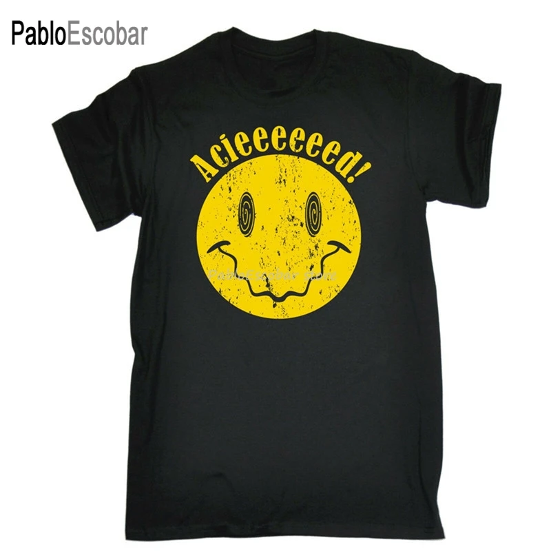Футболка большого размера с надписью teeshirt Acieeeed Винтажная футболка для диджея