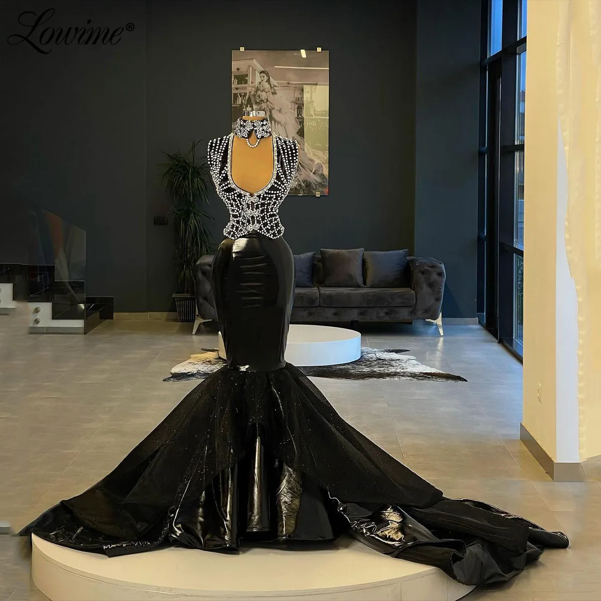 Lowime Long Black Leather Pearls Evening Dresses 2021 Deep V Neck Slim Mermaid Beading Party Dress Women Elegant Prom Dress Robe
Lowime Long Black Leather Pearls Evening Dresses 2021 Deep V Neck Slim Mermaid Beading Party Dress Women Elegant Prom Dress Robe