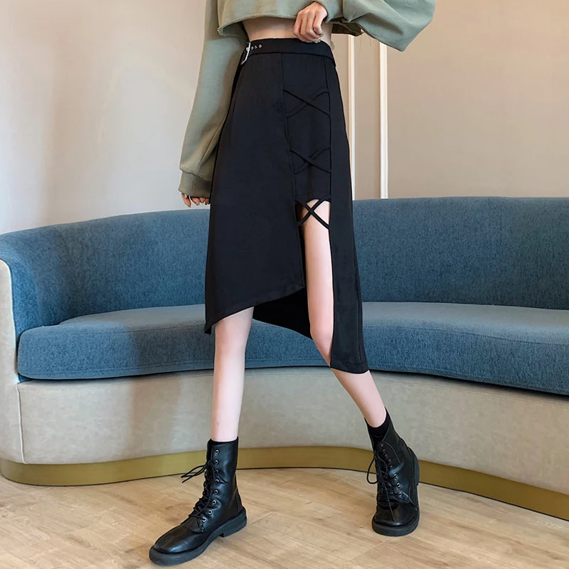 Black Skirt Women's Spring Autumn 2021 New Design Small A-line Skirt Irregular Split Skirt Fashion
Black Skirt Women's Spring Autumn 2021 New Design Small A-line Skirt Irregular Split Skirt Fashion