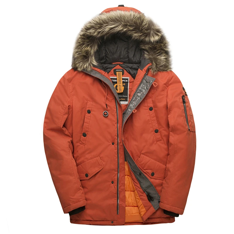 TIGER FORCE Winter Jacket Men Padded Parka Russia Man Winter Coat Artificial Fur Big Pockets Medium-long Thick Parkas Snowjacket
TIGER FORCE Winter Jacket Men Padded Parka Russia Man Winter Coat Artificial Fur Big Pockets Medium-long Thick Parkas Snowjacket